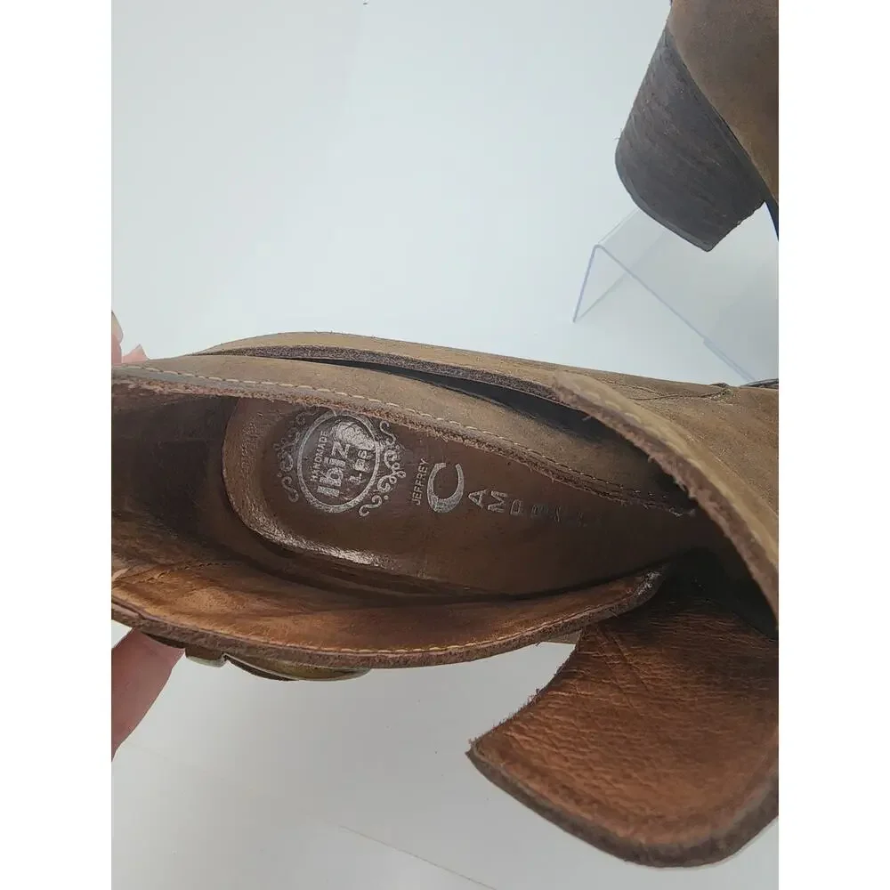 Jeffrey Campbell Ibiza Jonás Leather Brown Booties Size 9.5 Womens